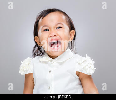 Baby girl scream Stock Photo