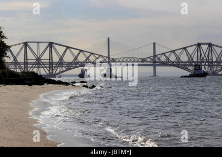 Forth Bridges, South Queensferry, Edinburgh, Scotland, UK Stock Photo