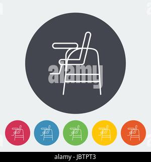 Chair for baby icon. Thin line flat vector related icon for web and mobile applications. It can be used as - logo, pictogram, icon, infographic elemen Stock Vector
