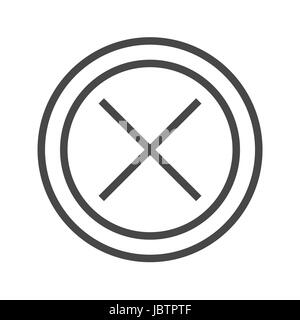 Cross Mark Thin Line Vector Icon. Flat icon isolated on the white background. Editable EPS file. Vector illustration. Stock Vector