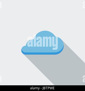 Cloud computing icon. Flat vector related icon with long shadow for web and mobile applications. It can be used as - logo, pictogram, icon, infographi Stock Vector