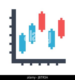 Diagram Japanese Candles Vector Icon. Flat icon isolated on the white background. Editable EPS file. Vector illustration. Stock Vector