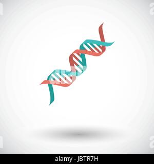 DNA. Single flat icon on white background. Vector illustration. Stock Vector