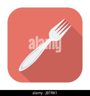 Fork. Single flat color icon. Vector illustration. Stock Vector