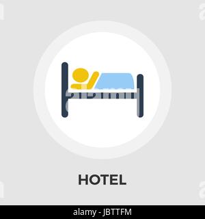 Hotel Icon Vector. Flat icon isolated on the white background. Editable EPS file. Vector illustration. Stock Vector