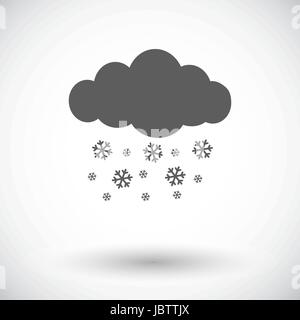 Snowfall. Single flat icon on white background. Vector illustration. Stock Vector