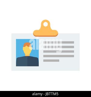 Identification Card Flat Vector Icon. Flat icon isolated on the white background. Editable EPS file. Vector illustration. Stock Vector