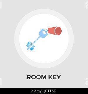 Room Key icon vector. Flat icon isolated on the white background. Editable EPS file. Vector illustration. Stock Vector