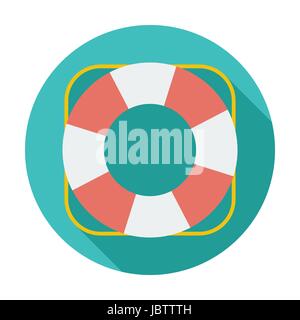 Lifebuoy. Single flat color icon. Vector illustration. Stock Vector