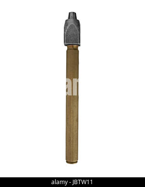 vintage hand vise isolated over white background, clipping path Stock Photo
