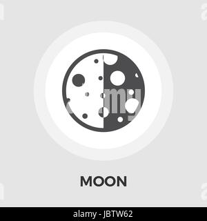 Moon icon vector. Flat icon isolated on the white background. Editable EPS file. Vector illustration. Stock Vector