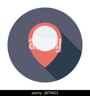 Map pointer. Single flat color icon. Vector illustration. Stock Vector
