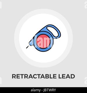 Retractable lead icon vector. Flat icon isolated on the white background. Editable EPS file. Vector illustration. Stock Vector