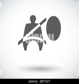 Seat belt. Single flat icon on white background. Vector illustration. Stock Vector
