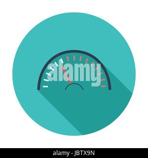 Speedometer. Single flat color icon. Vector illustration. Stock Vector