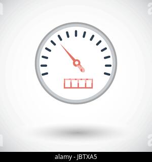 Speedometer. Single flat icon on white background. Vector illustration. Stock Vector