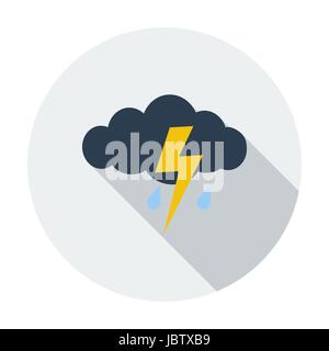 Storm. Single flat color icon. Vector illustration. Stock Vector