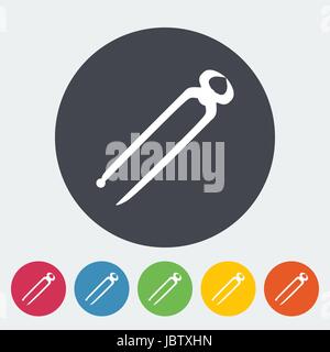 Tong. Single flat icon on the circle button. Vector illustration. Stock Vector