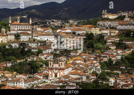 View of historic city Ouro Preto, UNESCO World Heritage Site, Minas Gerais, Brazil Stock Photo