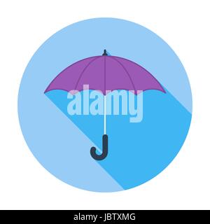 Umbrella. Single flat color icon. Vector illustration. Stock Vector