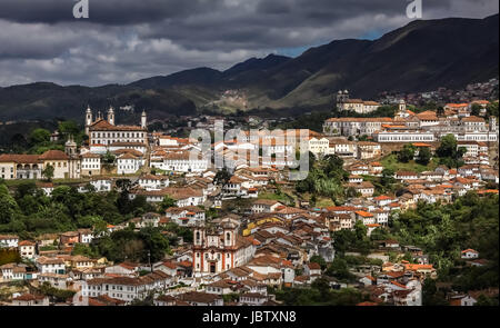 View of historic city Ouro Preto, UNESCO World Heritage Site, Minas Gerais, Brazil Stock Photo