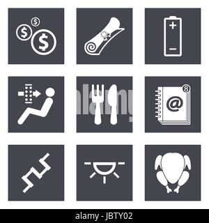 Icons for Web Design and Mobile Applications set 16. Vector illustration. Stock Vector