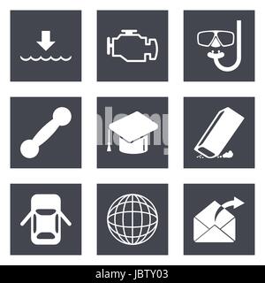 Icons for Web Design and Mobile Applications set 17. Vector illustration. Stock Vector