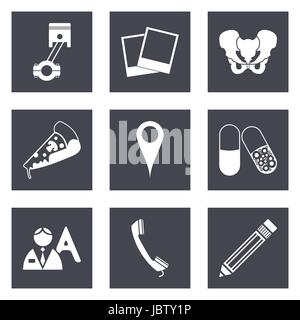 Icons for Web Design and Mobile Applications set 23. Vector illustration. Stock Vector