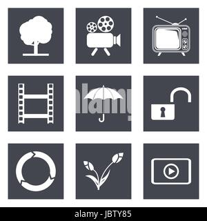 Icons for Web Design and Mobile Applications set 44. Vector illustration. Stock Vector