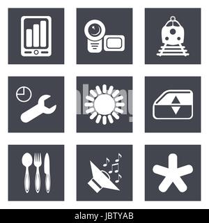 Icons for Web Design and Mobile Applications set 50. Vector illustration. Stock Vector