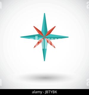 Wind rose. Flat vector icon for mobile and web applications. Vector illustration. Stock Vector