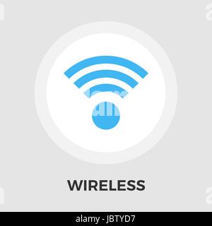 Wireless icon vector. Flat icon isolated on the white background. Editable EPS file. Vector illustration. Stock Vector
