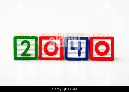 Wooden block for year 2040 Stock Photo