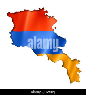 Armenia flag map, three dimensional render, isolated on white Stock Photo