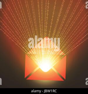 Dangerous Email Containing Malicious Code - Vector Illustration Stock Vector