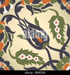 Arabesque vintage decor floral ornate square element for design template vector. Oriental style pattern. Flowers decoration print. Ornamental illustra Stock Vector