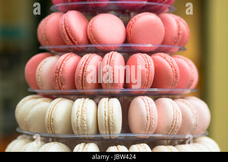 Tower made of Macaroons at the Royal Arcade, Melbourne, Australia. Stock Photo