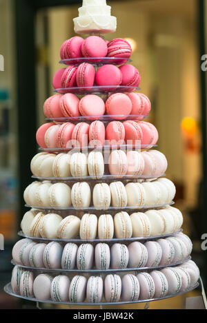 Tower made of Macaroons at the Royal Arcade, Melbourne, Australia. Stock Photo