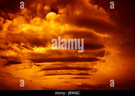 Abstract dramatic colorful burning sky. Stock Photo