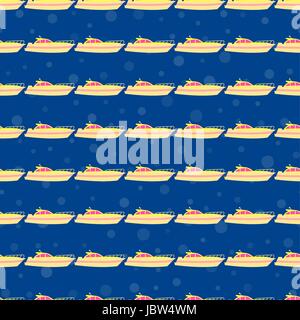 Boats, yachts on the sea on a cruise. Seamless pattern. Stock Vector