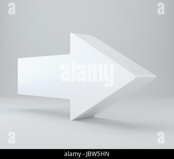 3d rendering of an arrow symbol in brushed metal on a white isolated background Stock Photo