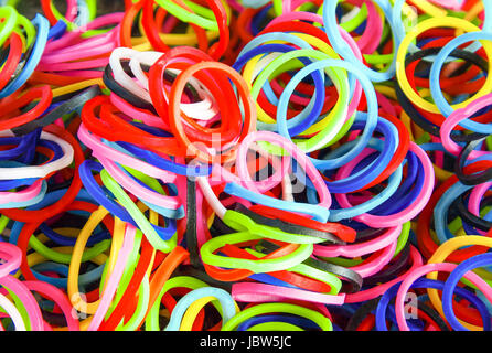 Colorful Rainbow Loom Bracelet Rubber Bands Fashion Stock Photo