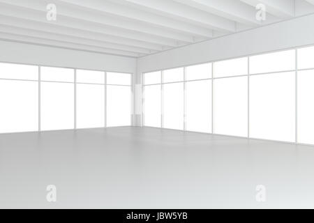 Empty white room interior office. 3d rendering Stock Photo