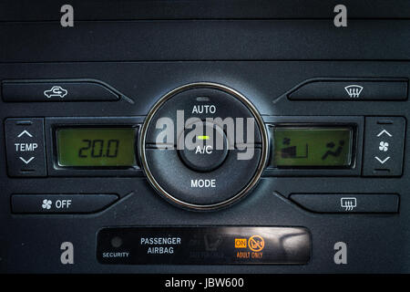 Car ventilation control system panel, automotive background Stock Photo