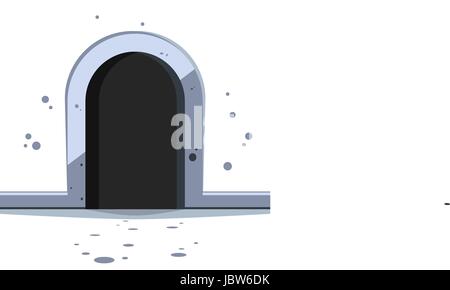 Stone vector loophole. Dark, splatter shadow - cartoon illustration Stock Vector