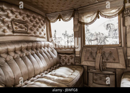 Italy. Old coach on luxury palace background. Stock Photo