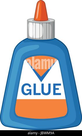 Glue in blue bottle illustration Stock Vector