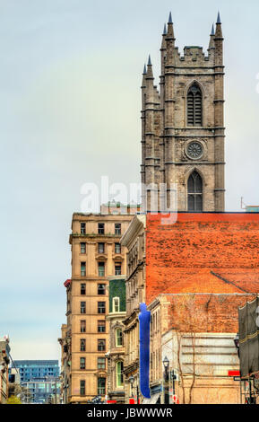 Buildings on Notre-Dame street in Old Montreal, Canada Stock Photo