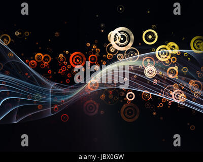 Fractal Wave series. Composition of fractal sine waves and color suitable as a backdrop for the projects on design, mathematics and modern technologies Stock Photo