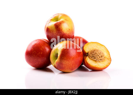 nectarines isolated on white background Stock Photo